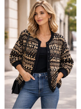 Women's Adrienne Vittadini Textured Knit Cardigan Sweater Oversized Medium b15